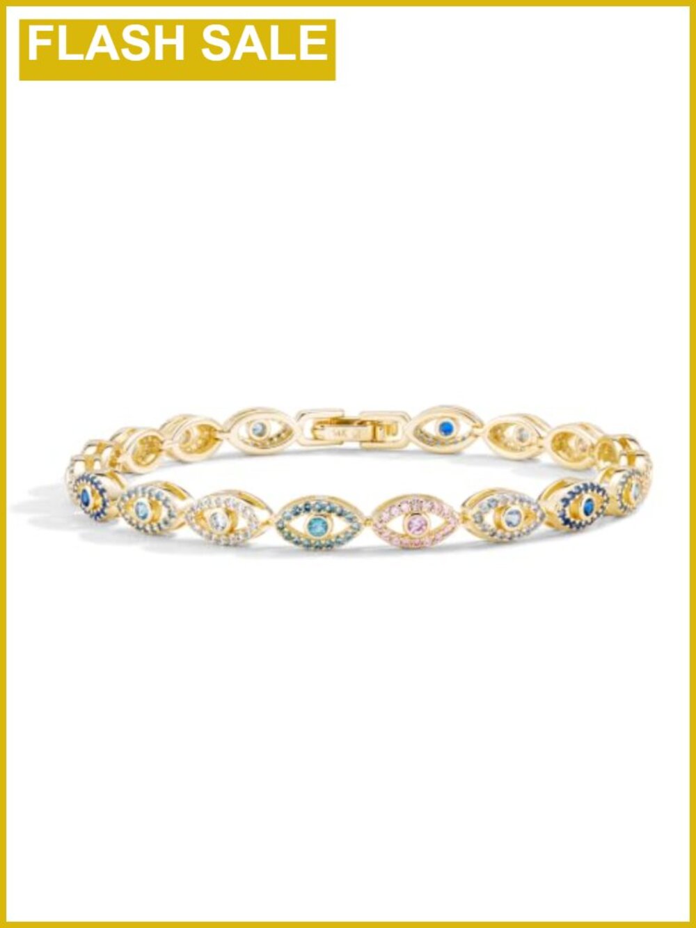 14k Gold Filled Evil Eye Tennis Bracelet